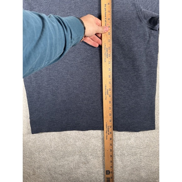 UNTUCKit Argill Polo Shirt Mens Medium Long Sleeve Heather Navy Blue Pocket - Picture 7 of 9